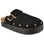 CONCETTA Black Flatform Lounge Mules Sandals