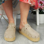 CONCETTA Khaki  Flatform Lounge Mules Sandals