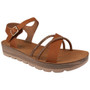 VIVIANA Camel Light Weight Cushioned Wedge Sandals