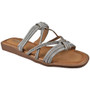 SERAFINA Silver Bling Lounge Mules Sandals