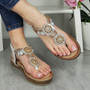 TERESA Silver Summer Beach Loungue Comfy Sandals