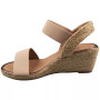 FERNANDA Nude Elastic Light Hessian Wedges Sandals