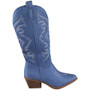 MISHILA Jean Mid Calf Cowboy Western Zip Boots