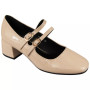 DAMARIS Beige Buckle Comfy Square Toe Dance Shoes