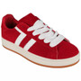 SIBYLLE Red Lace Up Comfy Pumps Gym Trainers