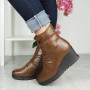BEATE Brown Zip Warm Lined Mid Calf Boots
