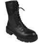  AVIANA BLACK Mid Calf Rider Lace Up Boots