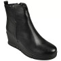 MARCELLA Black Pu Zip Warm Lined Ankle Wedge Boots