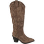 EMILEE Khaki Mid Calf Cowboy Zip Heel Boots