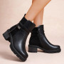 CHRISTIE Black Comfy Grip Cuban Zip Ankle Boots