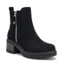 LUNA Black Faux Suede Warm Lined Comfy Grip Ankle Boots