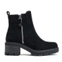 LUNA Black Faux Suede Warm Lined Comfy Grip Ankle Boots