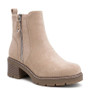 LUNA Khaki Faux Suede Warm Lined Comfy Grip Ankle Boots
