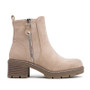 LUNA Khaki Faux Suede Warm Lined Comfy Grip Ankle Boots