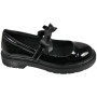 EMMA Black Back To School Patent Grip Bow Work Shoes