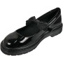 EMMA Black Back To School Patent Grip Bow Work Shoes