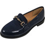 SINELLA Navy-PU Loafers Work School Slip On Shoes