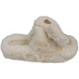 SAMANTHA Beige Faux Fur Slip On Bow Grip Slippers