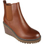 ROSAMUND Camel Wedge Chelsea Fashion Comfy Grip Sole Boots