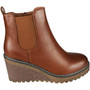 ROSAMUND Camel Wedge Chelsea Fashion Comfy Grip Sole Boots