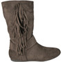 FREEMA Brown Pixie Flat Comfy Zip Mid Calf Tassle Boots