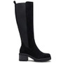ELSIE Black Mid Calf Faux Suede Zip Casual Boots