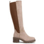 ELSIE Khaki Mid Calf Faux Suede Zip Casual Boots