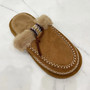 SUTTON Camel Faux Fur Slip On Warm Lined In Out Door Slippers