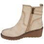 ELAINA Beige Wedge Faux Suede Zip Warm Lined Grip Ankle Boots 