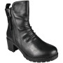 KAYLA Black Rouched Zip Warm Lined Comfy Grip Heel Ankle Boots 