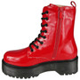 SLOAN Red Goth Punk Lace Up Zip Warm Comfy Grip Ankle Boots