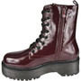 SLOAN Wine Goth Punk Lace Up Zip Warm Comfy Grip Ankle Boots