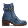 MARA Blue Ankle Lace Up Zip Comfy Warm Lined Army Heeled Boots