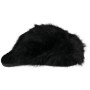 VERA Black Faux Fur Slip On Closed Toe Comfy  Lined Fluffy Slippers