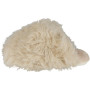VERA Beige Faux Fur Slip On Closed Toe Comfy  Lined Fluffy Slippers