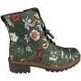 WREN Green Floral Lace Up Comfy Zip Army Warm Ankle Boots