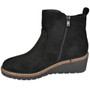 CARLY Black Faux Suede Comfy Zip Lined Winter Ankle Boots