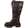 CAROLINE Brown Ladies Mid Calf Lace Up Goth Punk Biker Boots 