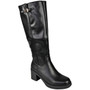 PARKER Black Ladies Mid Calf Lined Zip Comfy Biker Winter Boots
