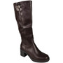PARKER Brown Ladies Mid Calf Lined Zip Comfy Biker Winter Boots