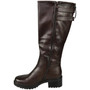WRENLEY Brown Ladies Faux Leather Comfy Lined Zip Wide Calf Boots