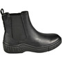 TANSY Black Ankle Faux Leather Slip On Chelsea Trainer Boots