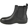 TANSY Black Ankle Faux Leather Slip On Chelsea Trainer Boots