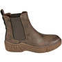 TANSY Brown Ankle Faux Leather Slip On Chelsea Trainer Boots