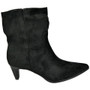 SAANVI Black  Faux Suede Pointed Zip Comfy Winter Ankle Boots