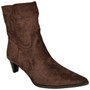 SAANVI Brown  Faux Suede Pointed Zip Comfy Winter Ankle Boots