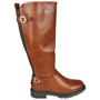 AILANY Camel Knee High Biker Comfy Zip Rider Winter Boots