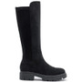 WINIFRED Black Mid Calf Zip Stretch Elastic Viral Winter Boots