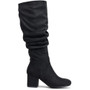 ROWENA Black Mid Calf Zip Warm Rouched Viral Winter Boots