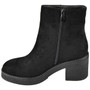 BRIONY Black Ankle Faux Suede Comfy Grip Warm Lined Boots